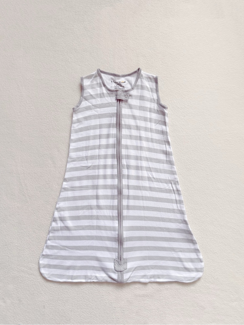 Mama Cheetah Organic Cotton Wearable Blanket Sleep Bag Sack Grey Stripe 6-12M